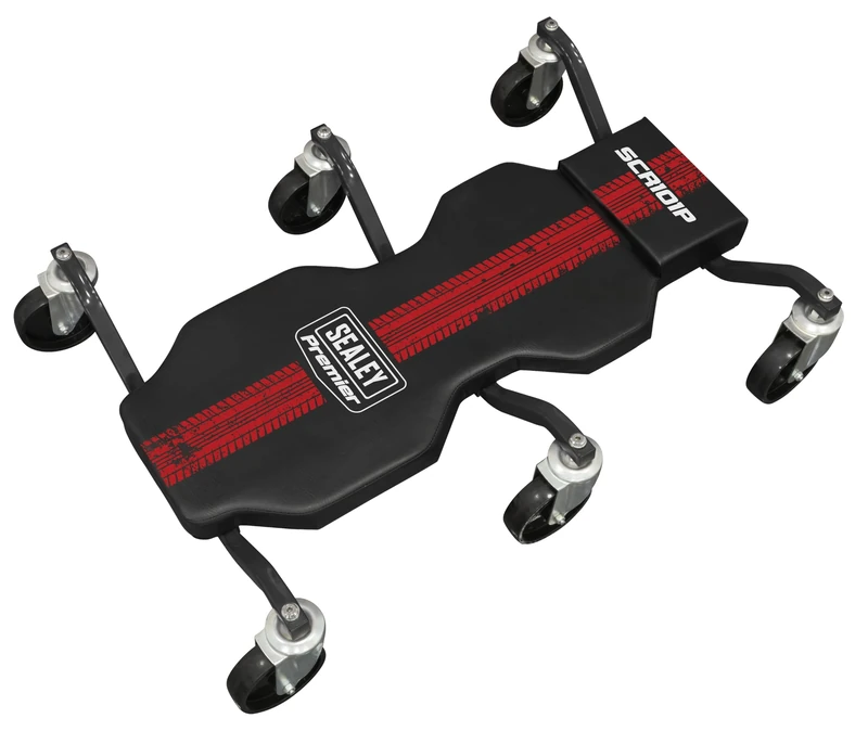 Sealey - Steel Creeper with 6 Rough Ground 5" Wheels & Headrest - SCR101P