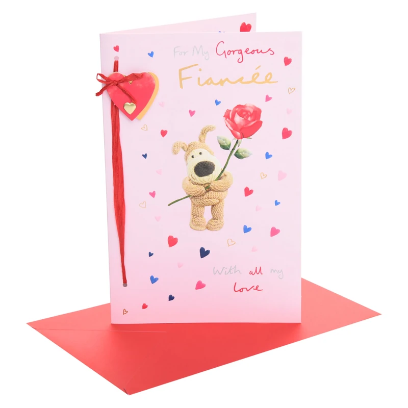 Boofle | Valentine's Day Card for Fiancée | I Love You Presents | Her, Girls, Women | Cute Design | With Envelope | 16.5 x 25.4 cm
