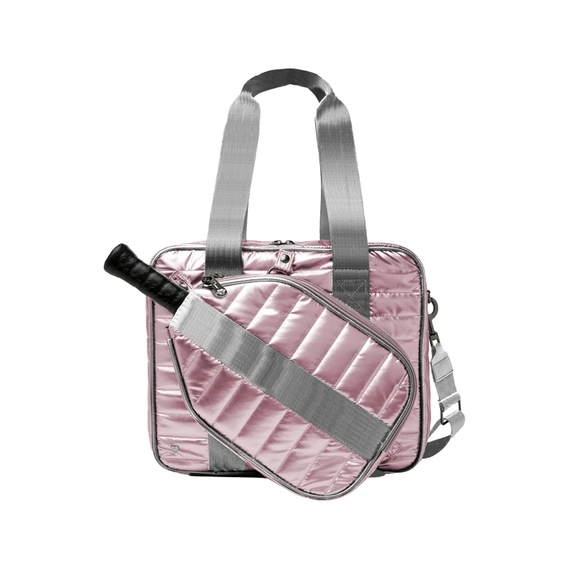 Glove It Detachable Pickleball Tote Bag for Women – Lightweight Quilted Padded Nylon with Adjustable Straps, Paddle Cover Holds 1 Paddle & 4 Balls - Pink