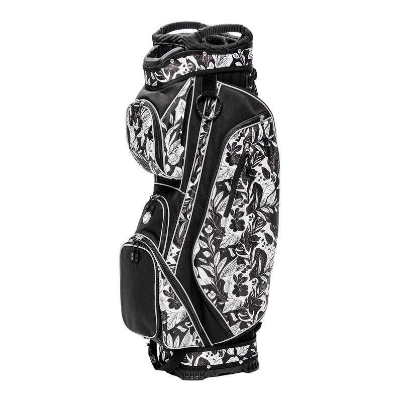 Glove It Golf Women’s Lightweight Cart Bag, 15-Way Full Length Divider 9 Easy Access Pockets Nylon Construction with Rain Hood Putter Well and Padded Carry Strap, Black Forest Gift Idea – 6 lbs