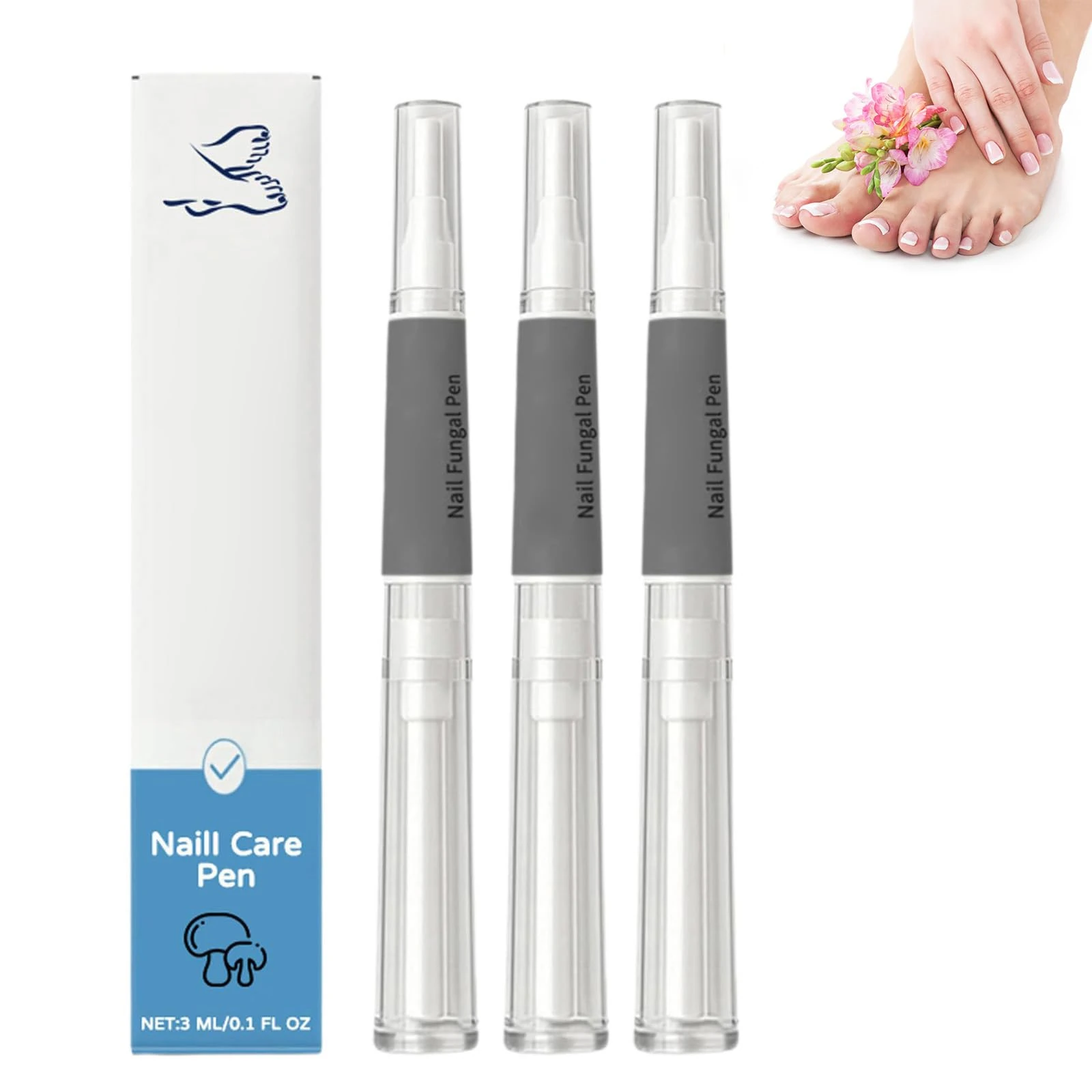 Nail Fungus Pen, Mullend Nail Care Pen, Fungal Nail Treatment for Toenails, Natural Ingredients Nail Serum for Strengthener Nail, Suitable for all nail types