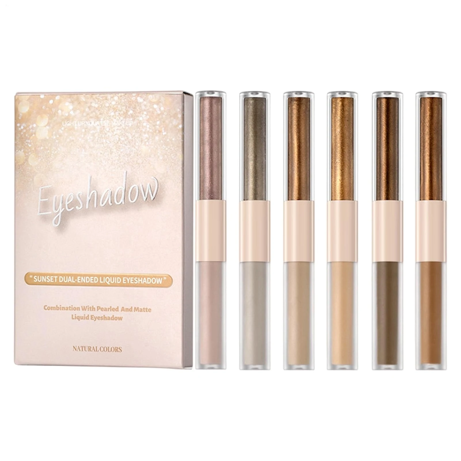 Liquid Eyeshadow Makeup,6-Piece Double-Ended Long-Lasting Waterproof | Women Eye Makeup Eyeshadow - for Women Ladies Teens Beginners Daily Travel Dating Party Work Wedding