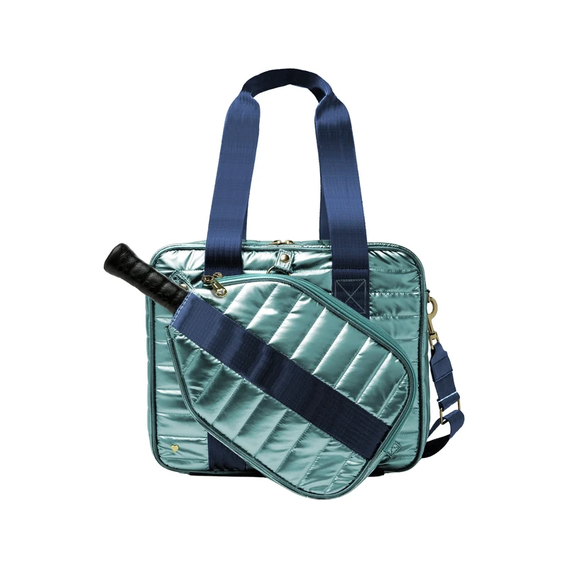Glove It Detachable Pickleball Tote Bag for Women – Lightweight Quilted Padded Nylon with Adjustable Straps, Paddle Cover Holds 1 Paddle & 4 Balls - Teal