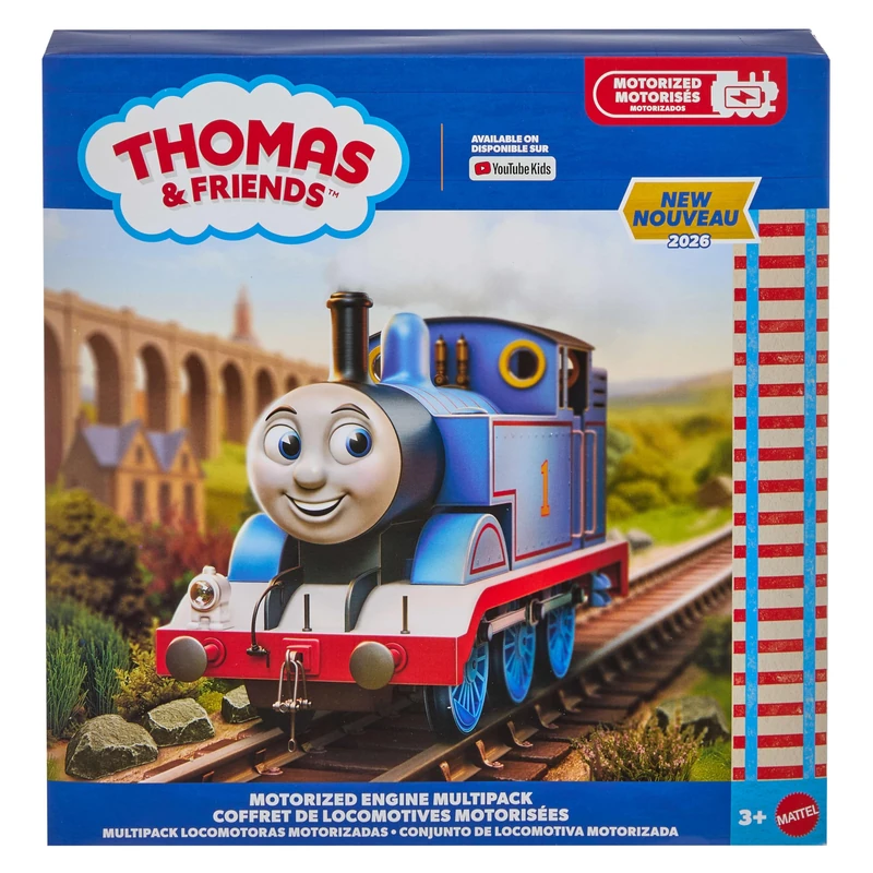 Thomas & Friends Toy Trains by Fisher-Price, Motorized Engine Multipack, Battery-Powered Thomas, Percy & James with their Cargo Tenders, JLL34