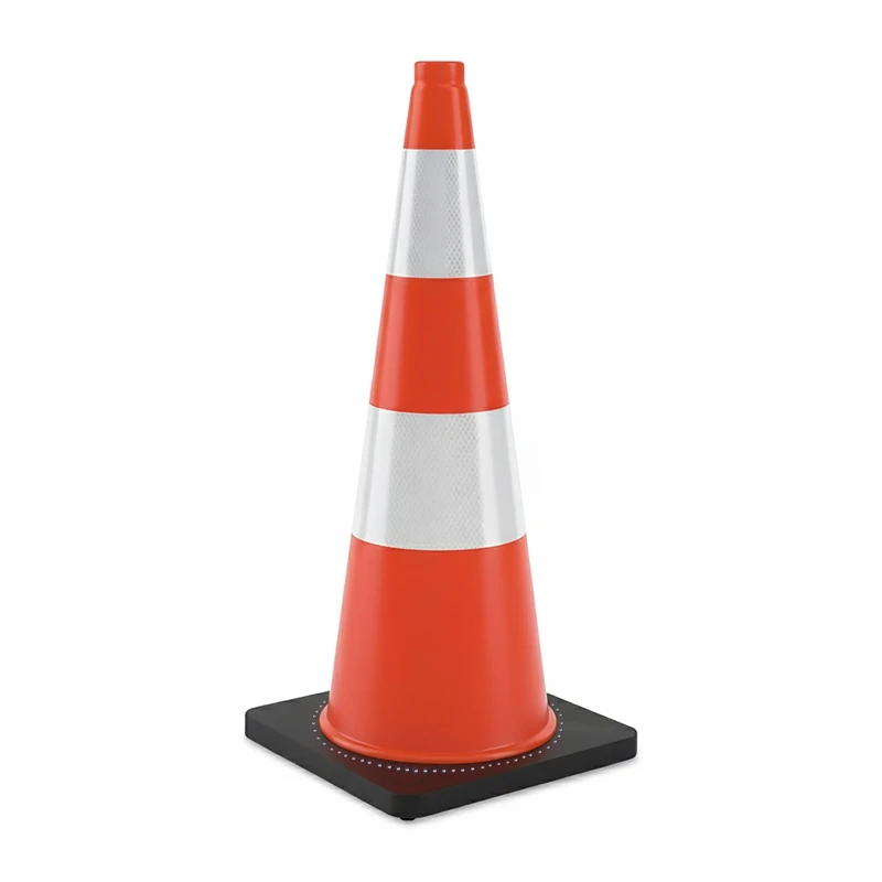 Relaxdays Traffic Cone, 75 cm, Safety, Reflective, PVC & Rubber, High Visibility, Orange/Silver