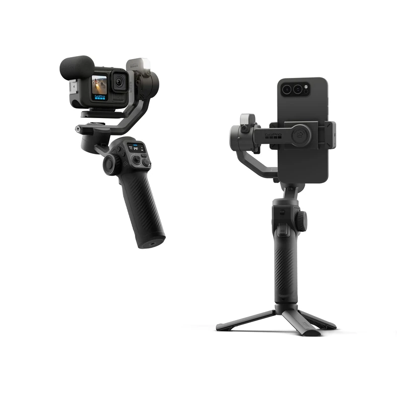 GoPro Fluid Pro AI 3-Axis Gimbal Stabilizer for GoPro Cameras and Smartphones, Subject Tracking, Lighting, Wireless Camera Control, Portable, Vlogging, 360° Rotation, Device Charging