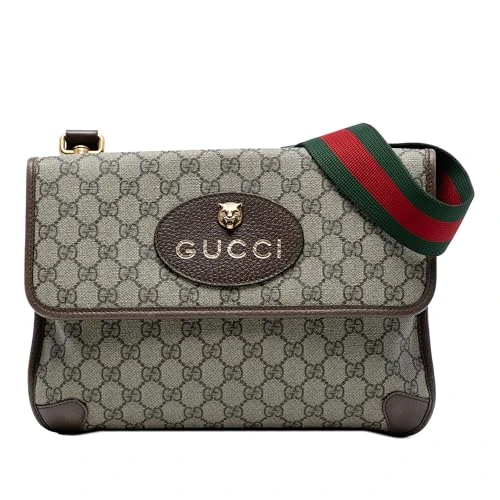 Gucci Pre-Loved Medium GG Supreme Web Neo Vintage Double Flap Messenger Bag Crossbody