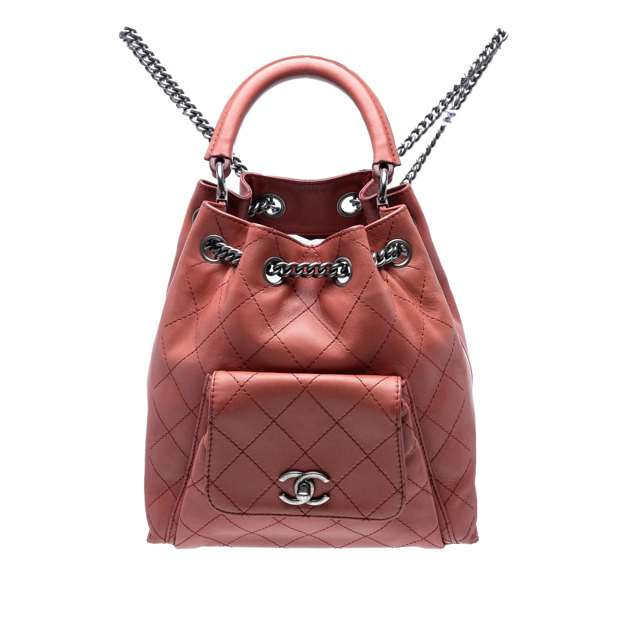 Chanel Pre-Loved Medium Stitched Calfskin Urban Luxury Drawstring Backpack