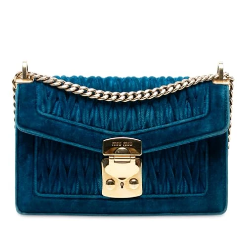 Miu Miu Pre-Loved Velluto Matelasse Confidential Chain Crossbody Bag