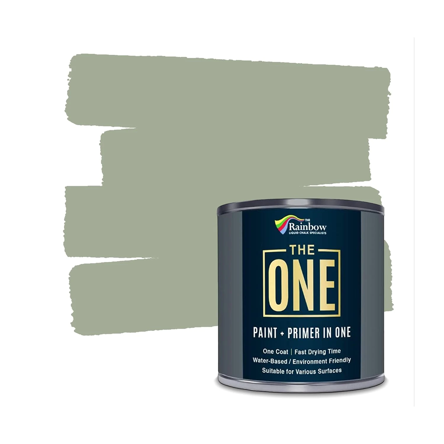 The ONE All-In-One Paint & Primer - Sage Green Gloss, 1 L | Multi-Surface 1 Coat Formula | Easy Indoor & Outdoor Decorating for Home & Garden Walls, Floors & Furniture | Durable, Water-Based & Low VOC