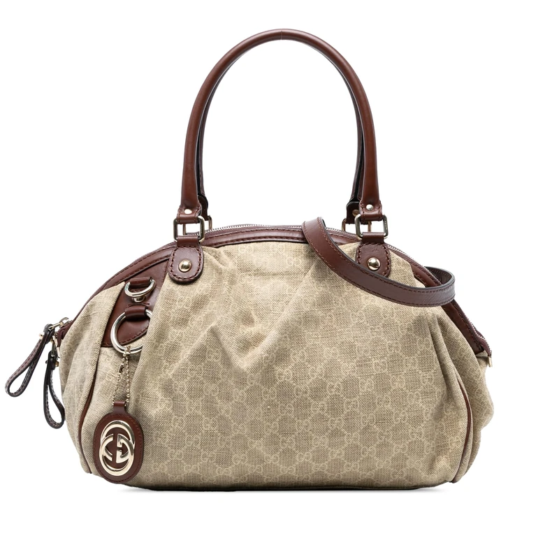 Gucci Pre-Loved GG Canvas Sukey Satchel Handbag