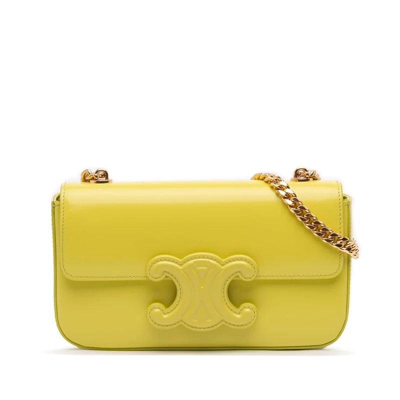 Celine Pre-Loved Calfskin Cuir Triomphe Chain Shoulder Bag