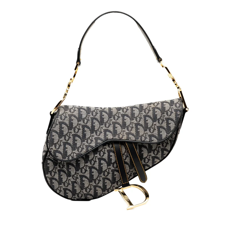 Dior Pre-Loved Diorissimo Canvas Saddle Handbag Shoulder Bag