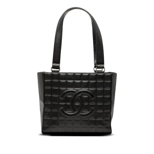 Chanel Pre-Loved CC Choco Bar Lambskin Tote Bag
