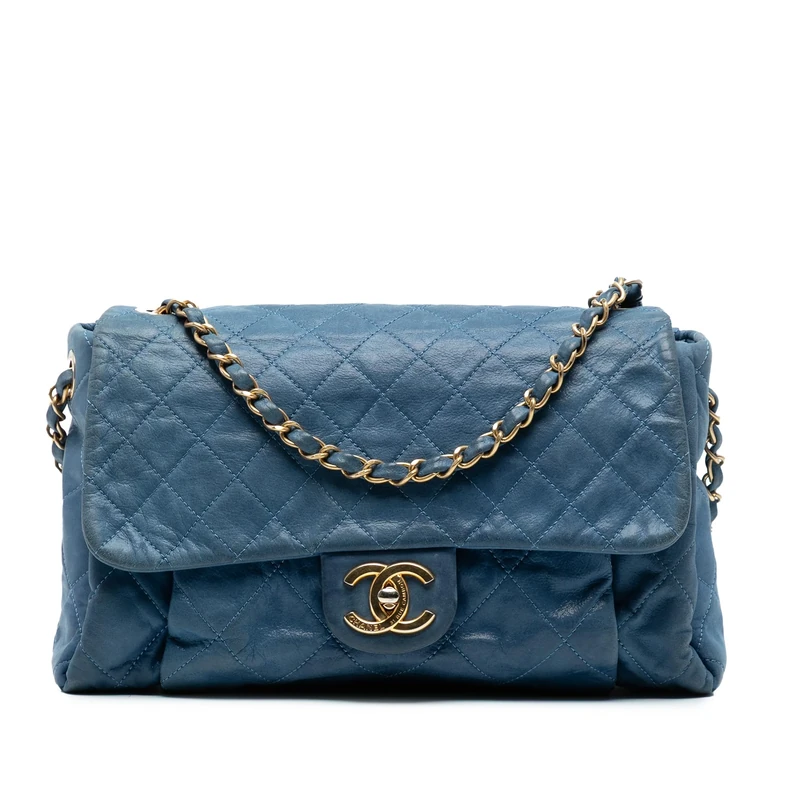 Chanel Pre-Loved Large Iridescent Calfskin Chic Quilt Flap Shoulder Bag