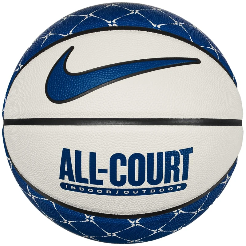 Nike Everyday All Court Basketball 8P Graphic – Indoor Outdoor Basketball with Graphic Design – Training Basketball – Deflated delivered, Sail/Black/Black/Court Blue, 7