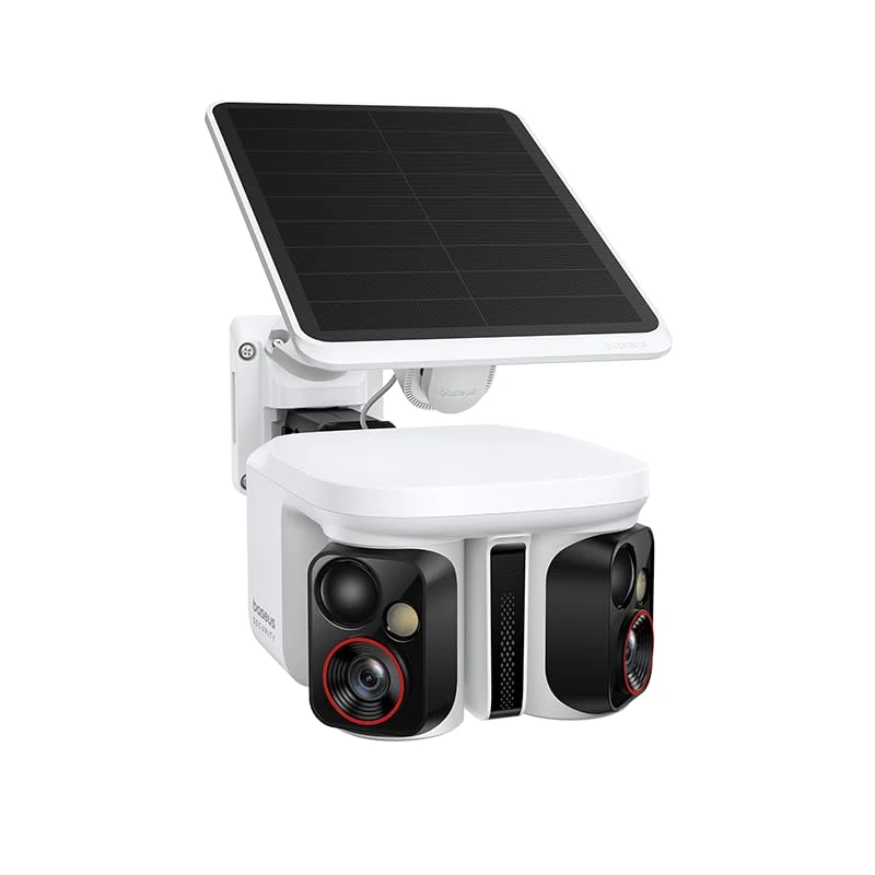 Baseus X1 Pro Dual-Tracking Solar Security Camera Outdoor Wireless, Dual 3K AI Cameras, 300° Pan, Color Night Vision, 8× Zoom, Local Storage up to 512GB, IP65, No Subscription
