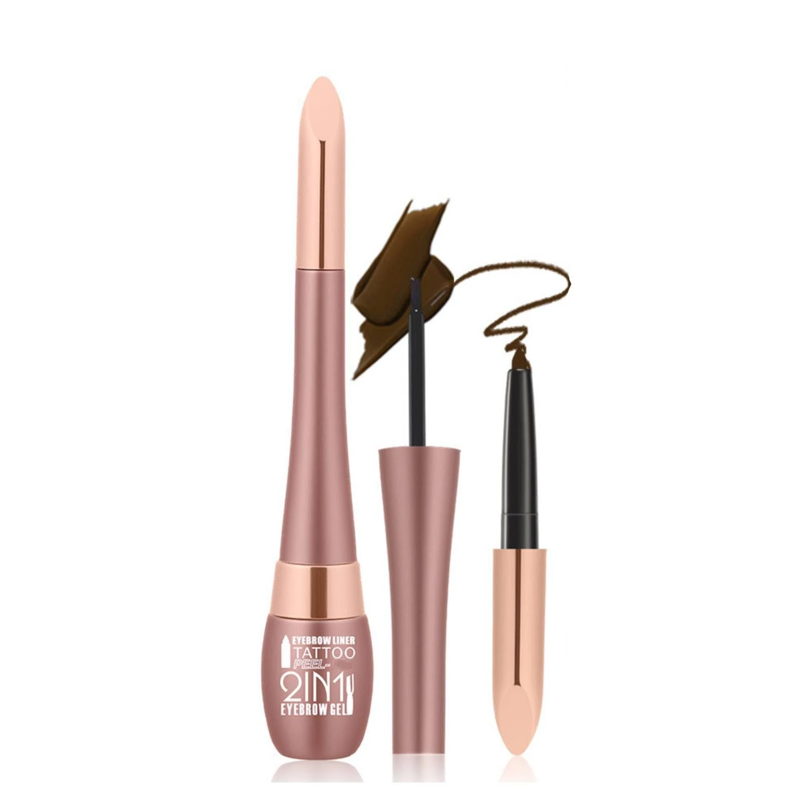 Tear-Off Brow Gel + Eyebrow Pencil Two-In-One, Long-Lasting Natural Eye Brow Pencil Makeup, Real-Looking-Fill Define And Shape Brows, 24h Wear, Waterproof & Smudge-Proof for All Skin Types (B)