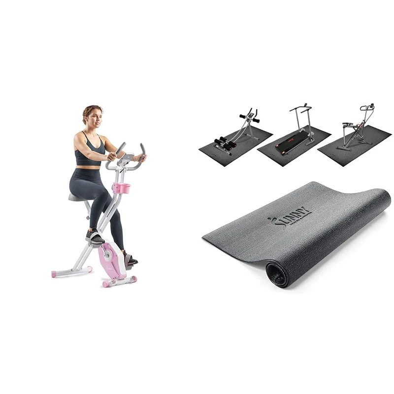 Sunny Health & Fitness Smart Folding X-Bike, Compact Home Exercise Bike for Indoor Use, Full-Body Low-Impact Workout, Cardio Training, 14-Level Magnetic Resistance, Bluetooth & Free SunnyFit App + Sun