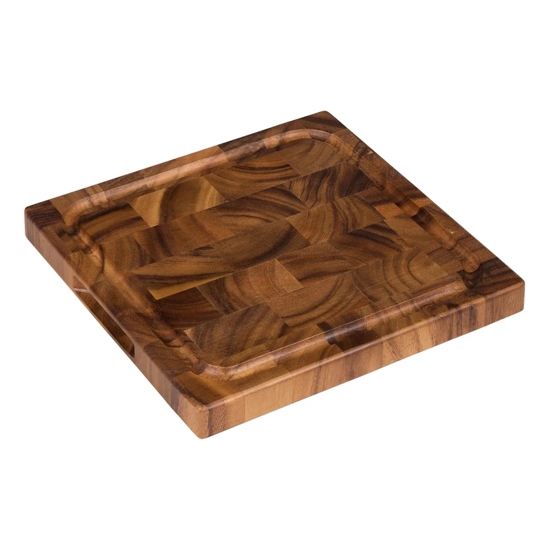 Tala Dual Purpose End Grain Board in Lacquered Acacia with Finger Recesses