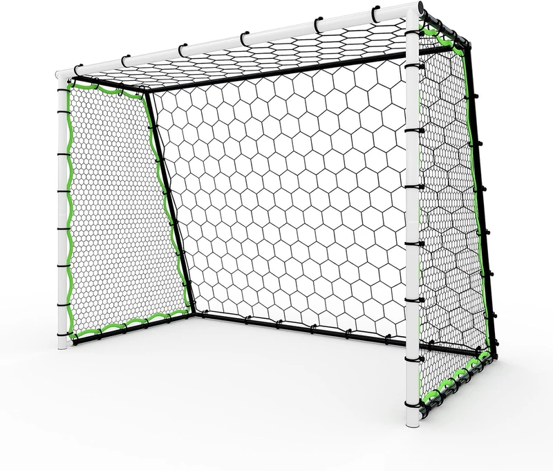 GarveeHome 3 in 1 Football Rebounder Net, 84" x 43" x 60", Ultra Responsive Football Goal and Rebound Trainer, Heavy Duty Steel Frame, for Passes, Ball Control