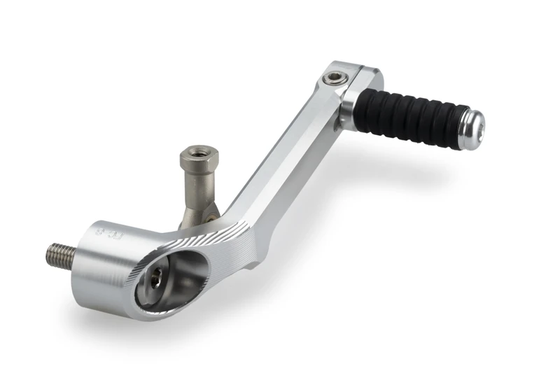 Puig 22396P Adjustable Gear Lever made of machined aluminum with anodized finish and sporty design for precise control and greater comfort, Silver