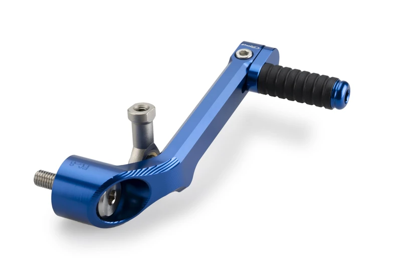 Puig 22396A Adjustable Gear Lever made of machined aluminum with anodized finish and sporty design for precise control and greater comfort, Blue - Image 1