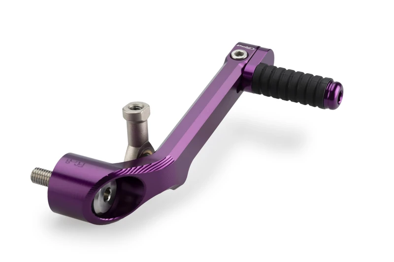 Puig 22396L Adjustable Gear Lever made of machined aluminum with anodized finish and sporty design for precise control and greater comfort, Purple