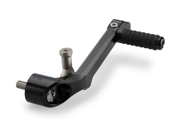 Puig 22396N Adjustable Gear Lever made of machined aluminum with anodized finish and sporty design for precise control and greater comfort, Black