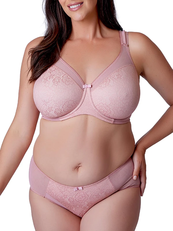 Berlei Womens Beauty Lace Underwired Smoothing Minimizer Bra, Aubergine, 44B UK - Image 1