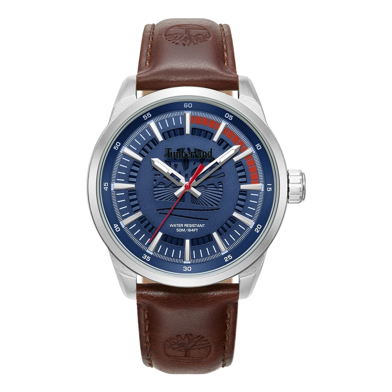 Timberland Lanigan Dark Brown Leather Strap Watch 5ATM