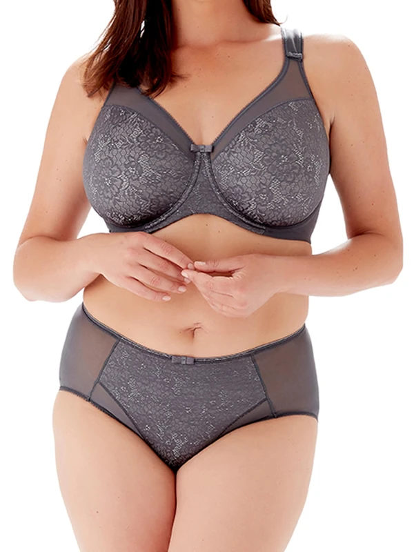 Berlei Womens Beauty Lace Underwired Smoothing Minimizer Bra, Dark Grey, 44B UK