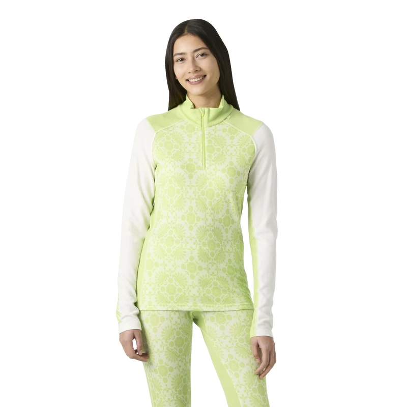 Helly Hansen Women's W LIFA Merino Midw Gra 1/2 Zip, Green, L