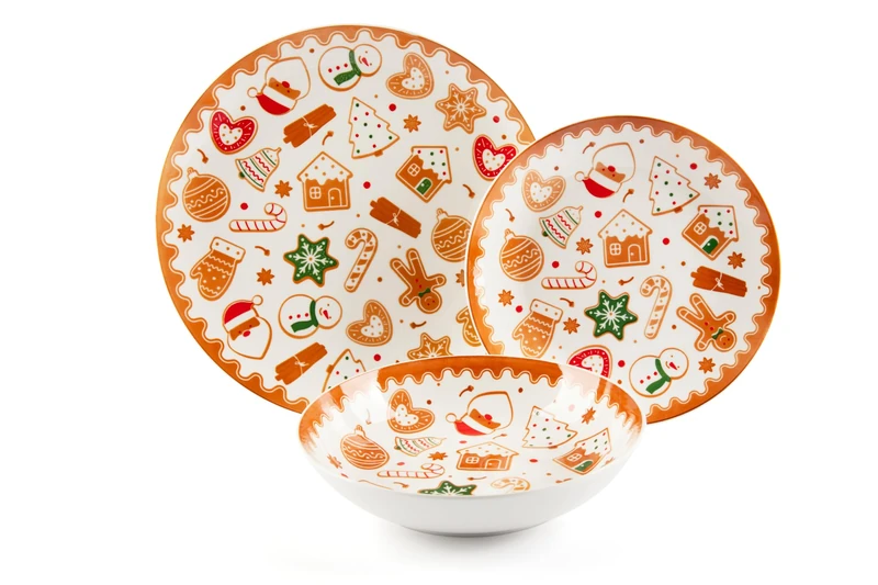Excelsa Wonderful Ginger 18 Piece Porcelain Dinner Set Christmas - Image 1