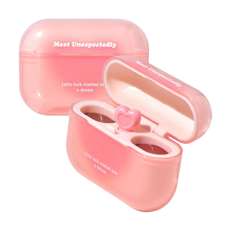 Lip Gloss for Women,Earbuds Case formed Double Waterproof Lip Stain with Heart Applicator - Waterproof Lipstick Makeup for Girlfriends Women Commuting Vacation Carnival Concert Prom