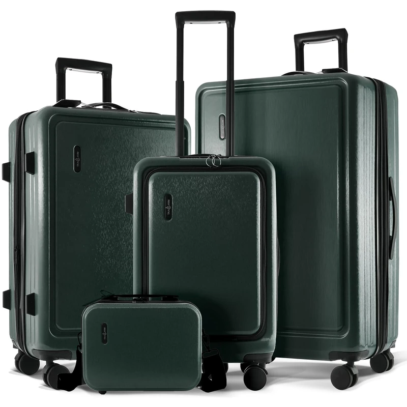 TRAVELARIM Non-Expandable, Green, Medium 24-Inch Checked, 24 Inch Luggage