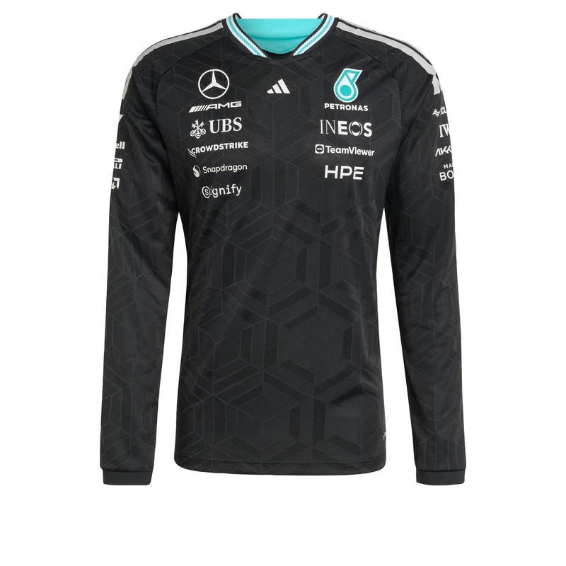 adidas Men's Mercedes - Amg Petronas Formula 1 Team Driver Jersey Authentic Longsleeve Shirt, Black, S