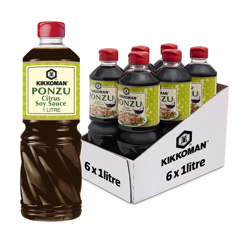 Kikkoman Ponzu Citrus Seasoned Soy Sauce, Lemon, 1 Litre (Pack of 6) - Image 1
