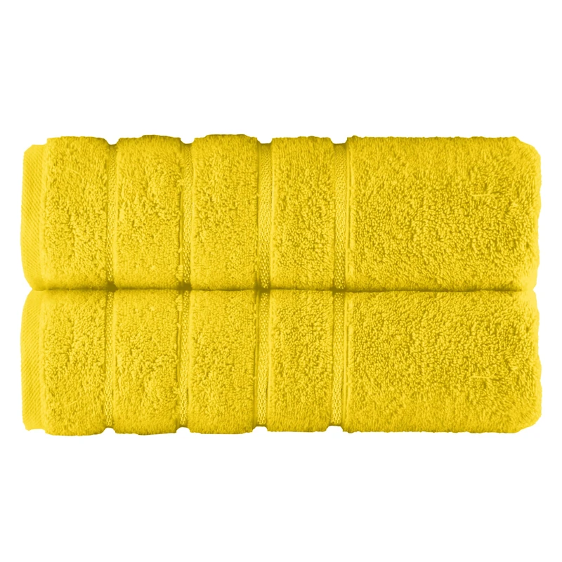 Elegant Comfort 100% Turkish Cotton 4 Lines Viscose Stripe Luxury 2 Pack Bath Towel Set 27 x 54 Inch - Super Soft and Highly Absorbent Premium Hotel Spa Quality Towels for Bathroom Use, Yellow