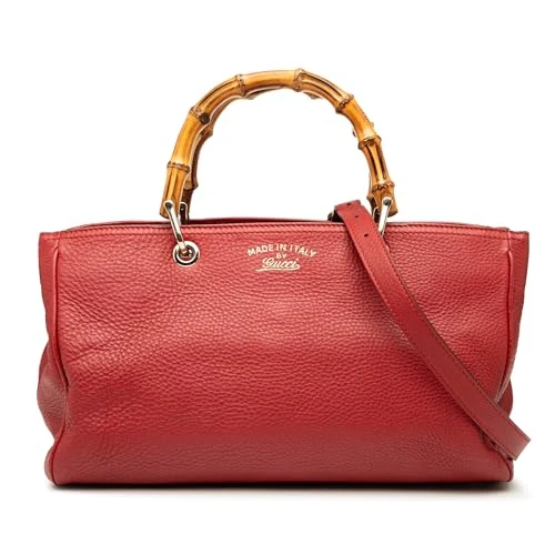 Gucci Pre-Loved Medium Calfskin Bamboo Shopper Satchel Handbag