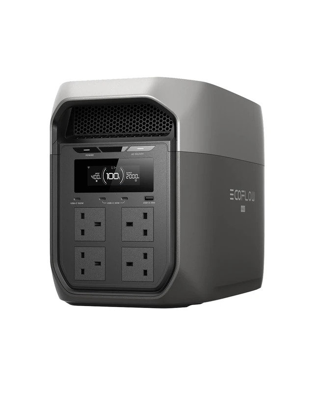 EF ECOFLOW DELTA 3 Max Portable Power Station, 2048Wh LiFePO₄ Battery, 2400W X-Boost Output, Ultra-Fast 0–80% Charging in 51 mins, Solar Generator for Home Backup, Power Outages, RV & Outdoor Use