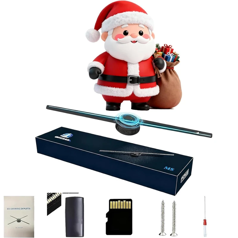 My Holo Screen 3D Holographic Christmas Tree Projector, 16.5" LED Fan with App Control, Rotating Display for Halloween & Seasonal Shop/Home Decor