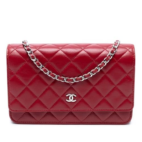 Chanel Pre-Loved CC Quilted Lambskin Wallet on Chain Handbag