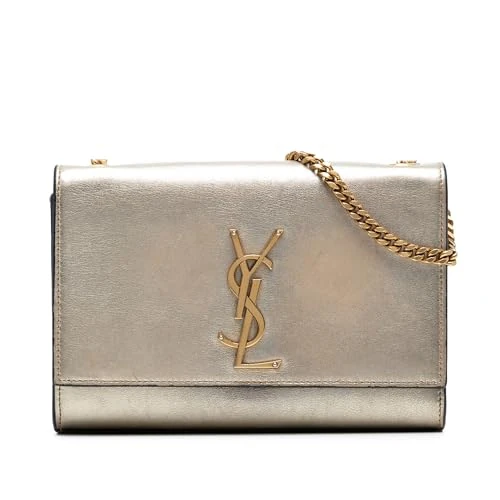 Yves Saint Laurent Pre-Loved Small Metallic Calfskin Monogram Kate Crossbody Bag