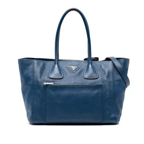 Prada Pre-Loved Vitello Daino Front Pocket Open Convertible Tote Handbag