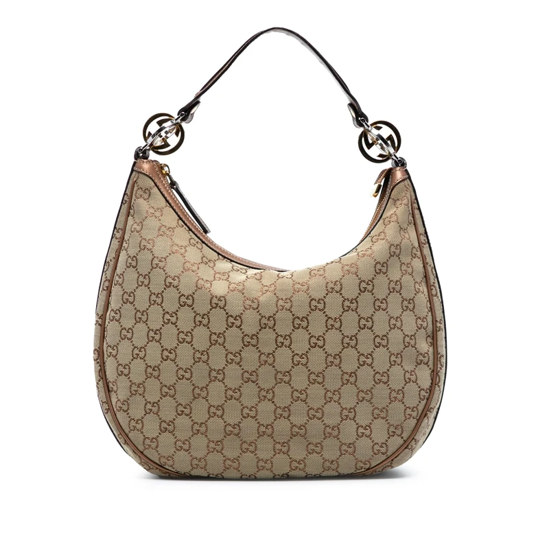 Gucci Pre-Loved Medium GG Canvas Twins Hobo
