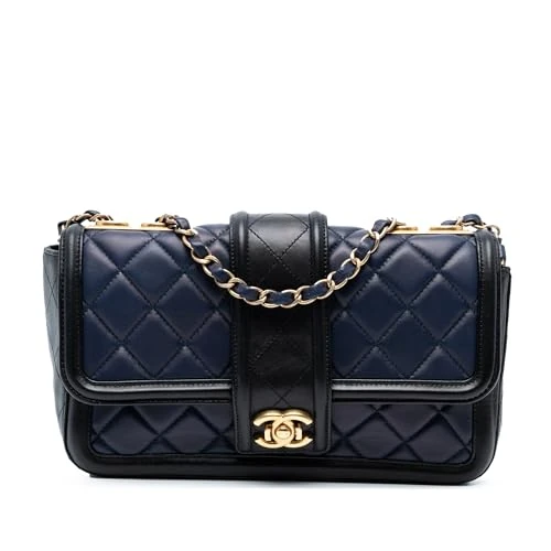 Chanel Pre-Loved Medium Bicolor Quilted Lambskin Elegant CC Flap