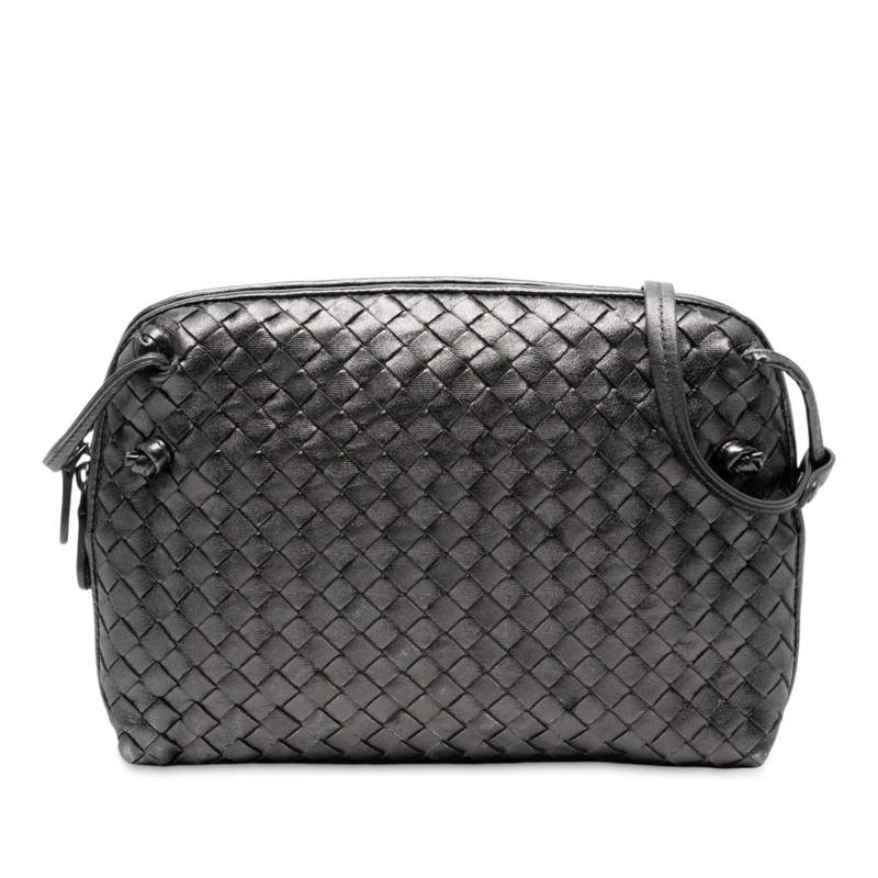 Bottega Veneta Pre-Loved Metallic Nappa Intrecciato Nodini Crossbody - Image 1