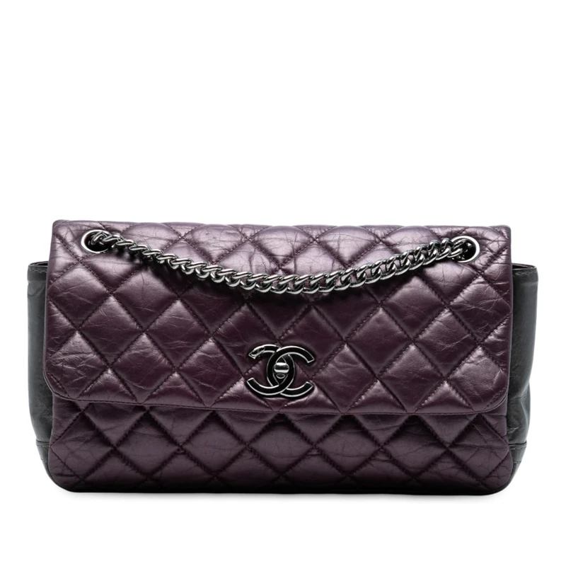 Chanel Pre-Loved Small Bicolor Quilted Aged Calfskin Lady Pearly Flap Crossbody Bag
