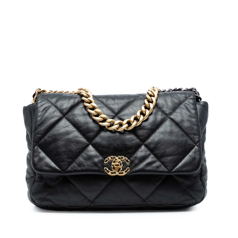 Chanel Pre-Loved Maxi Lambskin 19 Flap Handbag